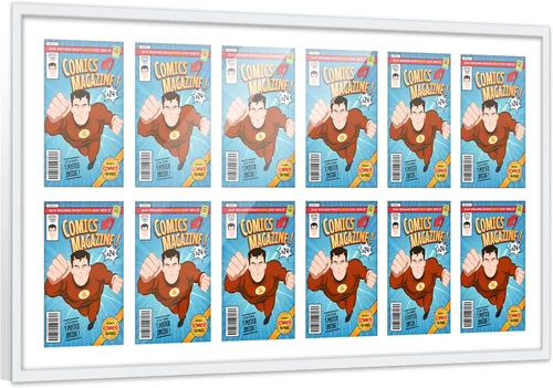 Vista 122 de Poster Palooza Marco de cómic con paspartú para 1 cómic de la Edad de Bronce publicado entre 1970 y 1985, marco de cómic negro para cómic de 7.25 x