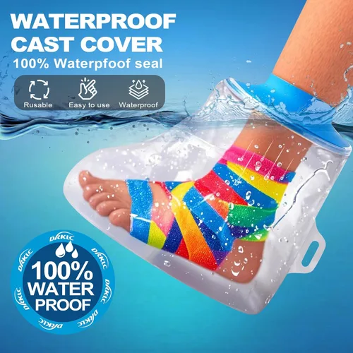 Vista 6 de Funda impermeable para pies adultos, botas de ducha para pie después de la cirugía, protector de tobillo hermético para botas para vendaje, vendaje