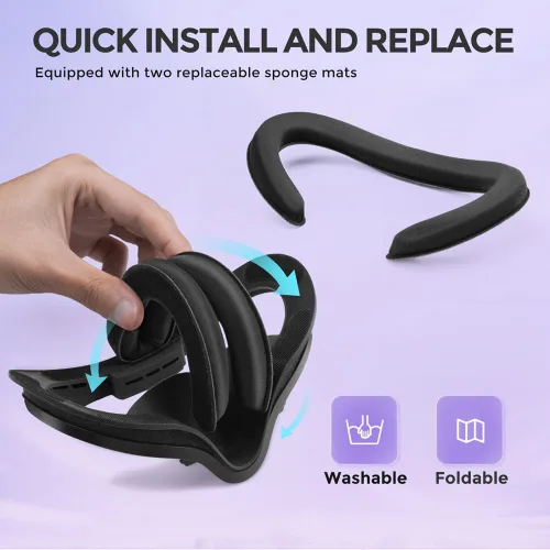 Vista 4 de VR Upgraded Face Cushion Compatible with Quest 2 Accessories, Two Soft Facial Interface Foam Replacement