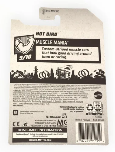 Vista 2 de Hot Wheels Hot Bird, [azul] 249/250 Muscle Mania 9/10