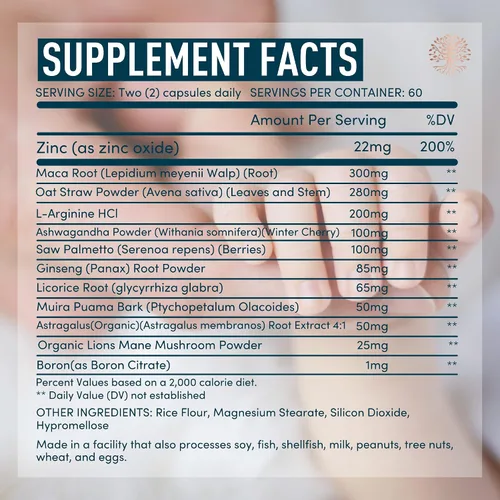 Vista 3 de WINDSOR BOTANICALS Suplemento de fertilidad masculina e inositol Paquete de apoyo para la fertilidad y el embarazo