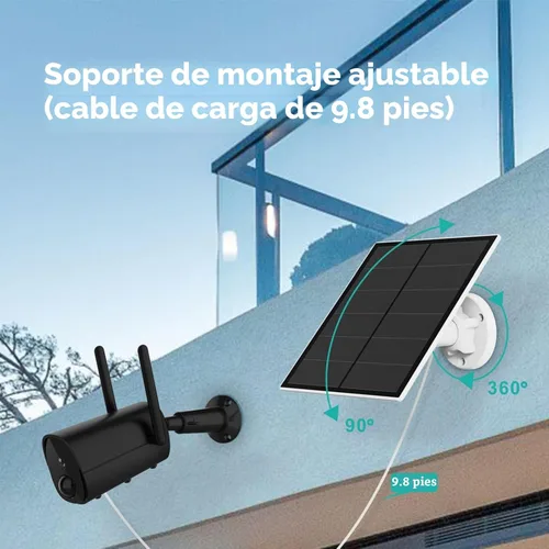 Vista 5 de Panel solar de 5 W para cámara de seguridad al aire libre, cargador de panel solar USB de 5 V compatible con cámara de batería recargable