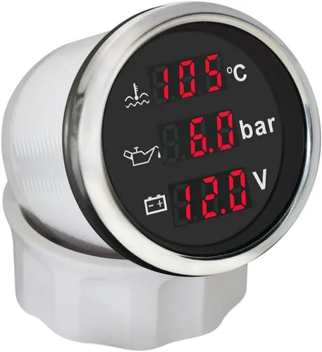 Vista 2 de ELING Voltímetro multifuncional 3 en 1 a presión de aceite medidor de temperatura de agua 9-32V para coche, motocicleta, tractor, camión de 2
