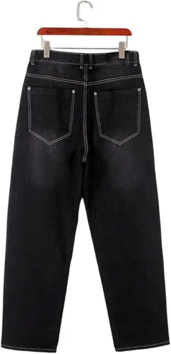 Vista 6 de Pantalones de mezclilla holgados Y2k para hombre, ajuste holgado, estilo hip hop, vintage, holgados, pantalones de mezclilla de moda para danza