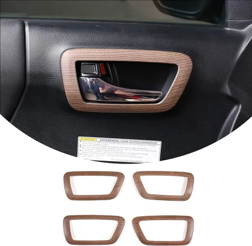 Vista 12 de 4 piezas de ABS para apariencia interior de automóvil, cubierta de panel de manija de puerta compatible con Toyota Tacoma 2016 2017 2018 2019 2020