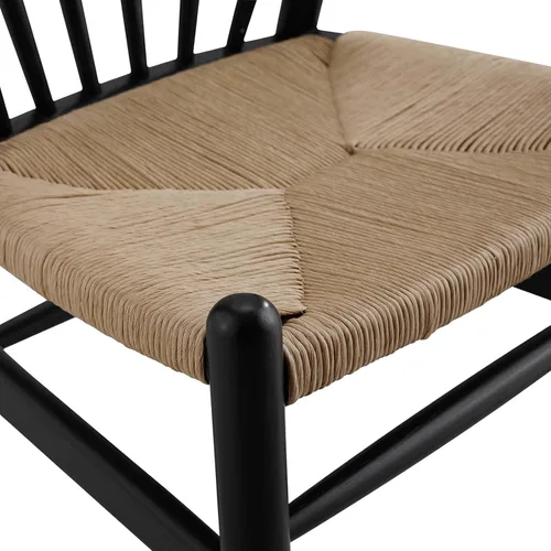 Vista 6 de Modway Flourish Mid-Century - Silla de comedor de madera rústica moderna en color negro