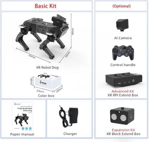 Vista 6 de Perro robot programable, código abierto ESP32 Bionic Quadruped DIY Robotics