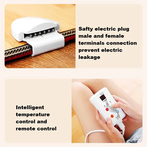 Vista 6 de Tapetes calefactables con temporizador y temperatura ajustable, calentamiento rápido eléctrico, calentador de pies debajo del escritorio