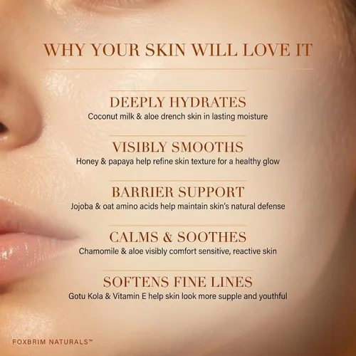 Vista 4 de Gel limpiador de cara Coconut Milk & Honey, natural y orgánico, lava suavemente y renueva la piel mientras hidrata, con zábila orgánica, gel