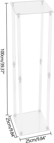 Vista 2 de Jarrones acrílicos para centros de mesa de boda, 2 piezas, soporte de flores de columna transparente, jarrones de flores de 39.4 pulgadas de alto