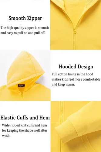 Vista 4 de DOTDOG Sudadera unisex con capucha de forro polar cepillado suave para niños o niñas (edad 3-12 años)