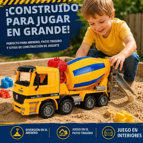 Vista 5 de Juguete de camión de construcción de mezclador de cemento de gran