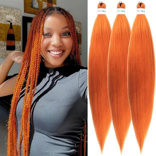Vista 123 de Cabello trenzado para niños preestirado de 16 pulgadas, color negro para niños, trenzas sin nudos