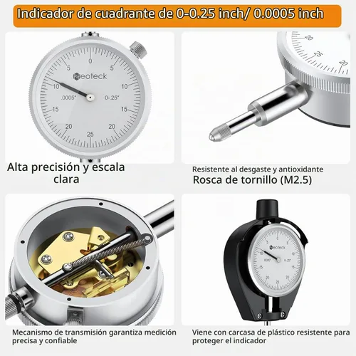 Vista 3 de Neoteck Calibre de diámetro del dial con rango de medición de 0.7"-6 Plateado