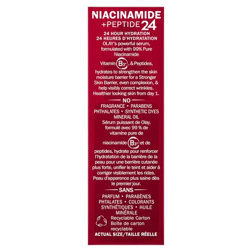 Vista 6 de Olay Niacinamide + Peptide 24 Suero antiarrugas, sin fragancia, 1.3oz FL