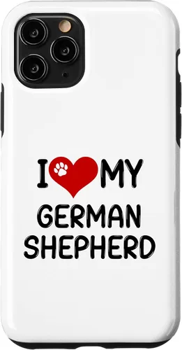 Vista 29 de I Love My German Shepherd Pet Dog Breed Retro Heart Case for iPhone 17