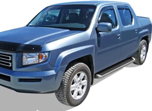 Vista 6 de APS (Estribo plateado) Estribos Nerf Bars escalones laterales compatibles con Honda Ridgeline 2006-2014 Crew Cab
