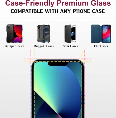 Vista 4 de Crocon Funda diseñada para iPhone 12/12 Pro con protector de pantalla [2 piezas] a prueba de golpes, resistente grado militar, funda protectora