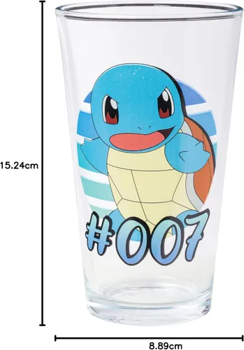 Vista 10 de Silver Buffalo Pokémon Original Starters con Charmander, Squirtle, Bulbasaur y Pikachu, Set de 4 Vasos de Pinta de 16 Onzas (Paquete de 4)