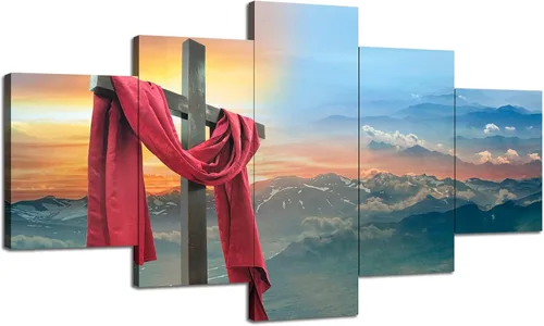 Vista 44 de Arte de Pared Cristiano Símbolo Religioso Cuadro Enmarcado Pintura de Cruz de Cristo Cruces Decoración de Pared Impresión en Lienzo de Cruz Póster