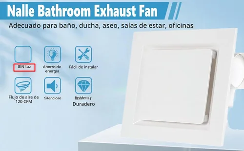 Vista 5 de Nalle Ventilador de ventilación de techo para baño, extractor (no requiere acceso al ático) (120 CFM, 1.2 sones) (estilo B)
