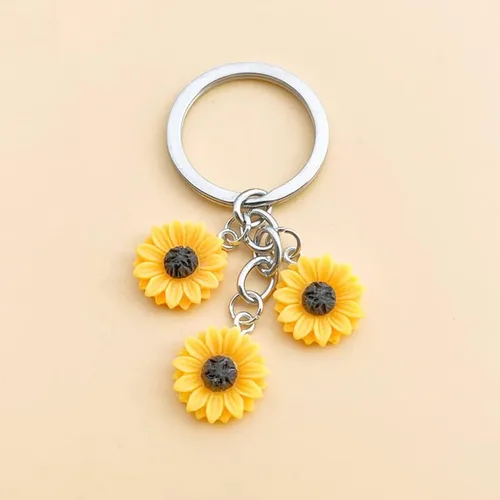 Vista 2 de Kilener Llaveros de girasol, regalos para mujeres y niñas, accesorios de llavero de girasol, recuerdos de fiesta, regalo de cumpleaños, regalo