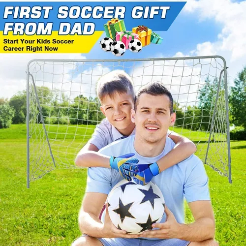 Vista 3 de Jalunth Guantes de Portero de Fútbol para Niños y Jóvenes, Guantes de Guardameta Jugador de Campo para Niños y Niñas, Palma de Látex Antideslizante