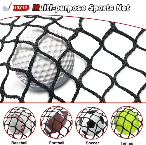 Vista 3 de Sports Netting - Heavy Duty Ball Net for Golf, Baseball, Hockey, Soccer