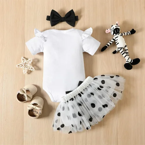 Vista 2 de PATPAT Conjunto de falda de manga corta y falda tutú para bebé niña