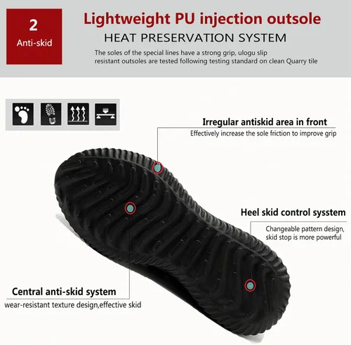 Vista 4 de Zapatos de punta de acero impermeables para hombres y mujeres, zapatos de trabajo ligeros, zapatillas de seguridad cómodas a prueba de pinchazos