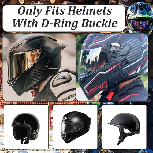 Vista 5 de Kit de reemplazo de hebilla de liberación rápida para casco de motocicleta, clips de correa de barbilla de acero inoxidable para cascos de mitad