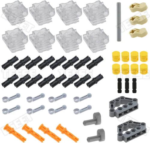 Vista 5 de TEESE 55pcs cigüeñal-motor-accesorios-kit con biela-cilindro- cabezal, compatible con piezas técnicas, para STEM-MOC-EV3-Proyecto-Bloques a granel