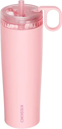 Vista 19 de KISSKIND Leakproof Iced Coffee Tumbler 20 oz, Insulated Ceramic Lined Cup