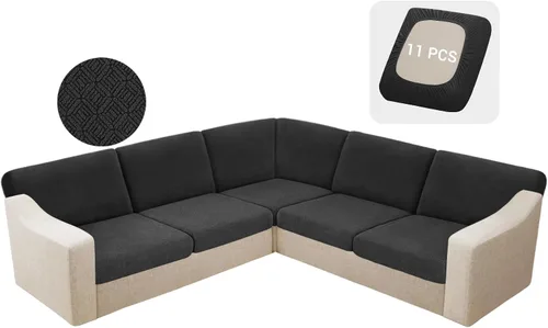Vista 49 de HDCAXKJ - Fundas impermeables para cojín de sofá modular, fundas elásticas para cojín de sofá de esquina, fundas protectoras de muebles de jacquard