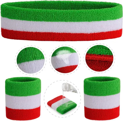 Vista 146 de ONUPGO - Conjunto de diadema y muñequeras deportivas para el sudor, hechas de algodón con bucles, muñequeras, contra humedad