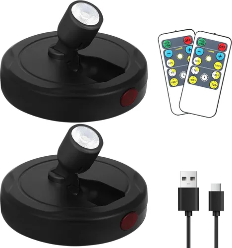 Vista 15 de Focos que funcionan con pilas, luz de imagen inalámbrica, iluminación de acento regulable, luces LED inalámbricas, luces adhesivas con control
