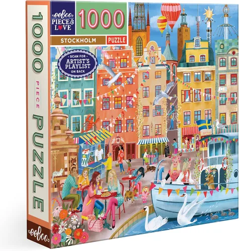 Vista 16 de eeBoo Rompecabezas de 1000 piezas, rompecabezas de artistas en Venecia para adultos, cuadrado de 23 x 23 pulgadas, fabricado con tablero reciclado