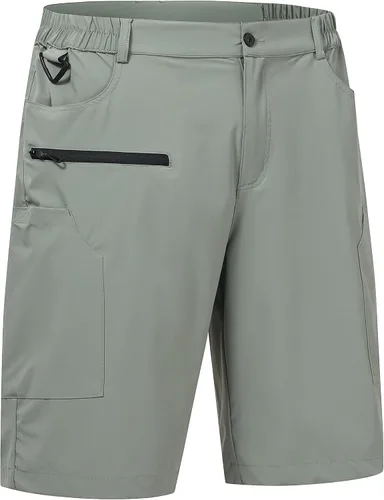 Vista 3 de Fjnbbiot Pantalones cortos de verano para hombre, estilo cargo, de secado rápido, pantalones cortos de golf, 7 bolsillos, Waterproff