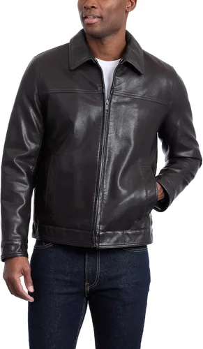 Vista 7 de Tommy Hilfiger Chaqueta clásica de piel sintética, para hombre Negro