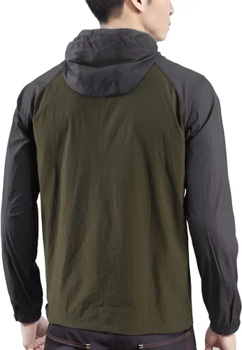 Vista 2 de Chaqueta ligera con capucha y cremallera completa para hombre, impermeable, para senderismo