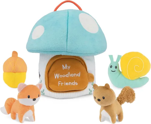 Vista 6 de GUND Baby Mi Primera Canasta de Pascua Juego de Peluche de 5 Piezas con Sonajero, Chirriador y Juguetes de Peluche Arrugados, Juguete Sensorial