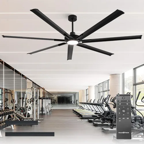 Vista 13 de Ventiladores de techo con luces y control remoto, ventilador de techo industrial negro de 75 pulgadas