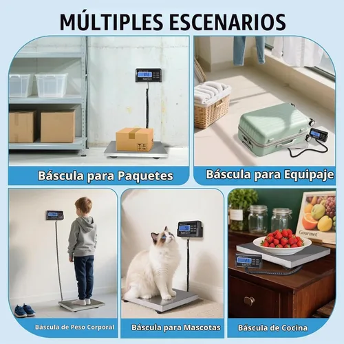 Vista 9 de Báscula de envío grande de 440 libras, plataforma de acero inoxidable resistente de 15 x 12 pulgadas, para suelo postal industrial, oficina, hogar