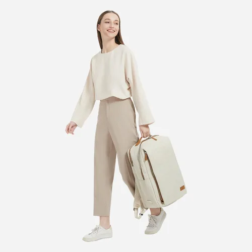 Vista 7 de Nordace Siena Pro 17 - Mochila inteligente con puerto USB, mochila para laptop de 17 pulgadas, mochila diaria de 26 L para viajes, uso diario o Beige