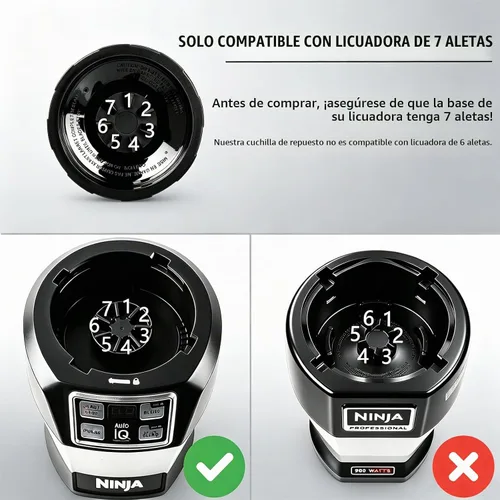 Vista 2 de Piezas de repuesto para licuadora Ninja, paquete de 2 vasos de licuadora Ninja de 24 onzas y tapas de sellado, cuchilla de repuesto de licuadora