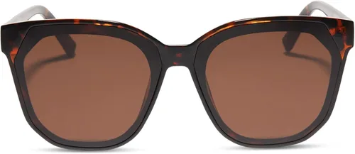 Vista 3 de DIFF Gafas de sol ligeras de gran tamaño para mujer, Sia Black Brown Tortoise + Marrón, Tortuga Marrón Negro