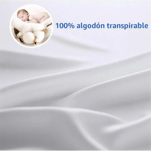 Vista 2 de Precoco Juego de 2 fundas de almohada Queen Fundas de almohada 100% algodón blanco tamaño Queen con 600 hilos Fundas de almohada estables