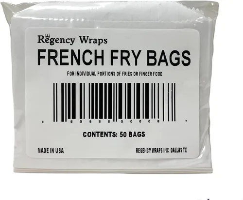 Vista 8 de Regency Wraps Bolsas de papas fritas resistentes a la grasa, bolsas de aperitivos, paquete de 50 Disposable Food Serving Pouches For Individual