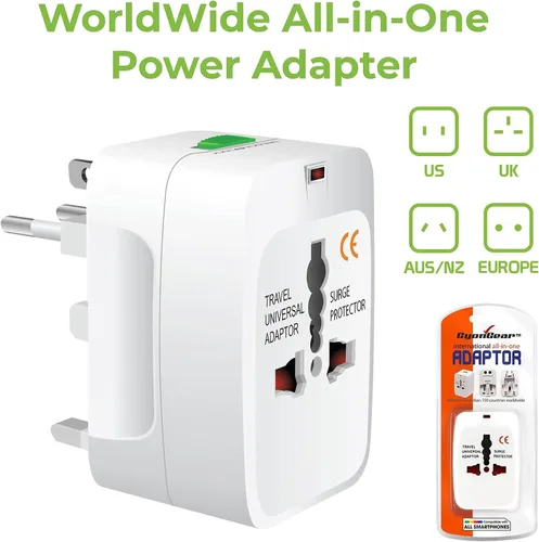 Vista 6 de El adaptador de corriente mundial funciona para Videocon Graphite 1 es universal para el 90% de los viajes entre US/EU/CN/AUS/NZ/UK