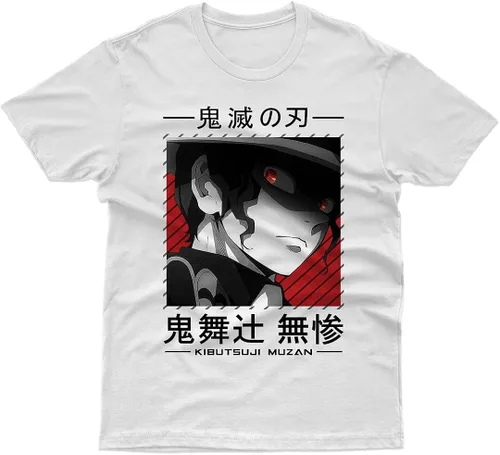 Vista 2 de Muzan Kibutsuji - Camiseta de manga corta Demon Slayer Kimetsu no Yaiba, camiseta de manga corta Demonslayer, camiseta de anime, camisas de manga